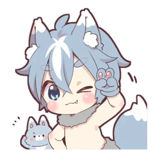 👋 56458b88 卡通, 动漫, 狼, 兽人, 动物, 可爱, 卡哇伊 telegram sticker