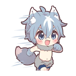 🙈 5ef4901d 动漫, 可爱, 狼, Q版, 角色, 漫画, 卡哇伊, 动物 telegram sticker