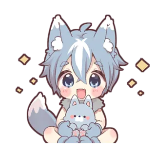 😊 a1a04669 动漫, 狼, 可爱, 兽人, 卡通, 动物 telegram sticker