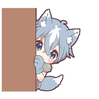 🙃 a521889d 动漫, 狼, 可爱, Q版, 卡通 telegram sticker
