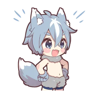 😉 bf4796de 动漫, 狼, 可爱, 贴纸, 卡通, 兽人, 动物 telegram sticker