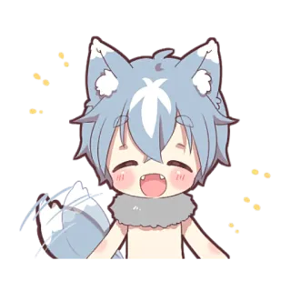 ☺️ c18efb04 动漫, 贴纸, 可爱, 狼, 卡哇伊 telegram sticker