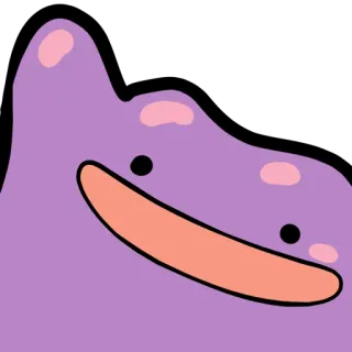 🙋‍♂️ deec127d Ditto Pokemon pokemon, ditto, imut, kartun, ungu, sederhana, tersenyum telegram sticker
