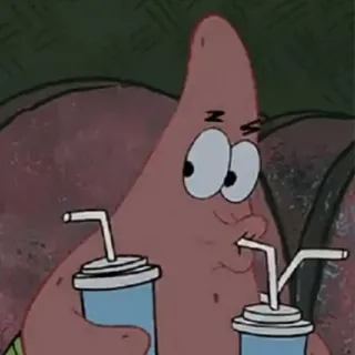 ✨ 94f42487 Patrick Star Spongebob Squarepants patrick star, spongebob, zeichentrick, trinken, lustig telegram sticker
