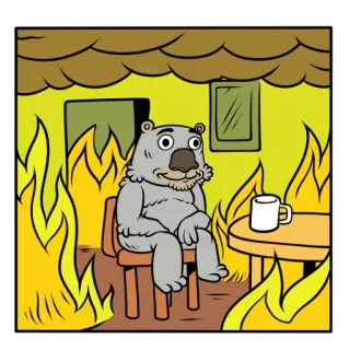 🔥 4c2d35de orso, fuoco, casa, cartoni animati, caffè, calma telegram sticker