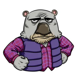 😠 aaa31dad orso, animale, cartone animato, personaggio, illustrazione telegram sticker