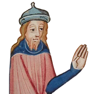 ✋ 36522947 abad pertengahan, iluminasi, tokoh sejarah, potret, pria telegram sticker