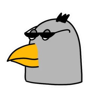 😎 de1ff319 pájaro, gafas de sol, dibujos animados, animal, guay, pegatina telegram sticker