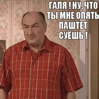 😠 1bee12af ГАЛЯ !НУ, ЧТО ТЫ МНЕ ОПЯТЬ ПАШТЕТ СУЁШЬ ! telegram sticker