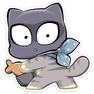 😳 1ba1c57b cat, kitten, animal, cute, cartoon, fish telegram sticker