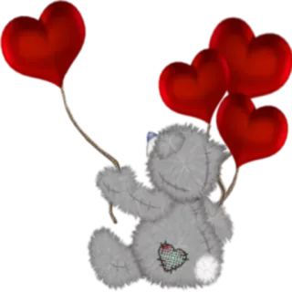 💖 10094374 osito de peluche, corazones, amor, lindo, globos telegram sticker