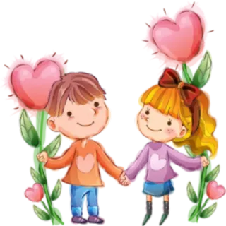 💑 7d33fd09 Dibujos animados, Niños, Amor, Romance, San Valentín, Mono telegram sticker