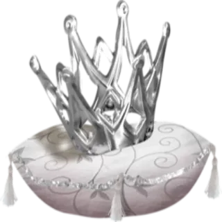 👑 0b3841bc 皇冠, 皇室, 枕头, 银色, 珠宝, 奢华 telegram sticker