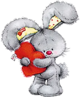 ❤️ bd14ab27 兔子, 心, 爱, 可爱, 毛绒玩具, 动物, 灰色, 情人节 telegram sticker