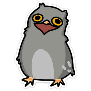 🦉 3ab6638c นกฮูก, นก, สัตว์, การ์ตูน, น่ารัก, ตา telegram sticker