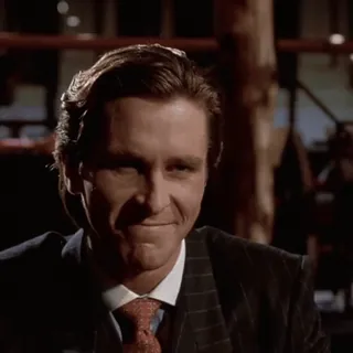 😊 8bb47f1d Patrick Bateman American Psycho ยัปปี้, การเงิน, ยุค 80, น่าขนลุก, นักธุรกิจ telegram sticker