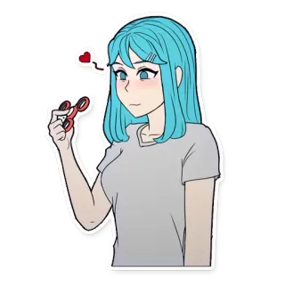 😍 de643306 аниме, девушка, спиннер, мультфильм, цифровое искусство, иллюстрация, наклейка telegram sticker