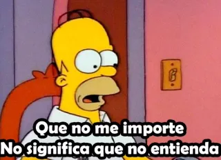 😴 28e90cc0 Homer Simpson The Simpsons Que no me importe
No significa que no entienda homer simpson, simpsonowie, kreskówka, mem, śmieszne, hiszpański, cytat telegram sticker