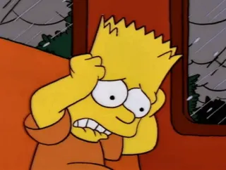 😖 290ebfde Bart Simpson The Simpsons bart simpson, kreskówka, simpsonowie, zdenerwowany, stres, strach, zmartwienie telegram sticker
