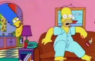 😓 8a5e99be Homer Simpson The Simpsons kreskówka, animacja, Homer Simpson, Marge Simpson, Simpsonowie telegram sticker