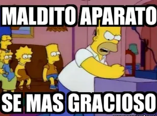 📺 e0f72bcd Homer Simpson The Simpsons MALDITO APARATO
SE MAS GRACIOSO Homer Simpson, Simpsonowie, Kreskówka, Meme, Śmieszne, TV, Serial telegram sticker