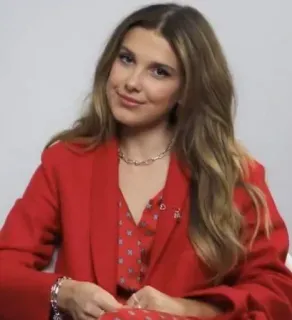 😐 c84b9163 Millie Bobby Brown actress, celebrity, portrait, young, fashion, entertainment telegram sticker