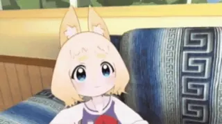 😲 66e31d7a Anime, Cô gái cáo, Dễ thương, Nhân vật, Tai, Ngồi telegram sticker