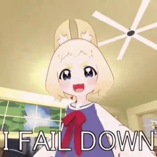 😵 99581102 I FAIL DOWN Anime, Thất bại, Dễ thương, Buồn telegram sticker