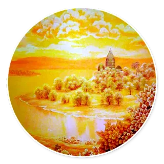 🏜 444feb83 landschap, natuur, tempel, bomen, meer, zonsopgang, reizen telegram sticker