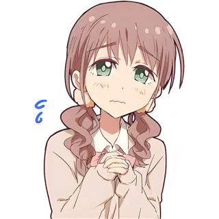 🥺 41e4a8f4 gadis anime, imut, kartun, manga, khawatir, perempuan, kawaii telegram sticker