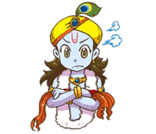 ❤️ b7084727 Krishna Hindoeïstische god, Indiase god, Cartoon, Religieuze figuur, Woede telegram sticker