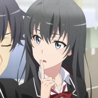 🫓 066bac82 anime, girl, school uniform, long hair, thinking telegram sticker