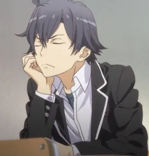 🫓 198ed4db anime, boy, student, school, bored, tired telegram sticker