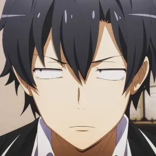 🫓 47291a7d Hachiman Hikigaya My Teen Romantic Comedy SNAFU anime, character, facial expression, teen, comedy telegram sticker