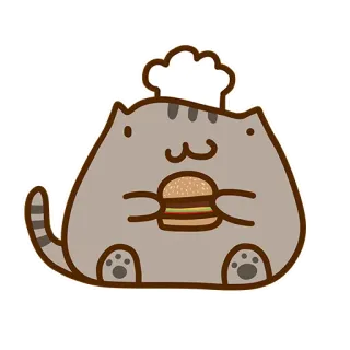 🍔 673def56 猫, 厨师, 汉堡, 食物, 可爱, 动物 telegram sticker