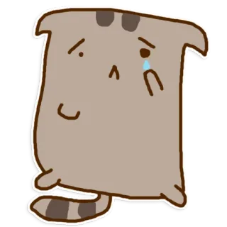 😢 aa1249e6 猫, 悲伤, 哭泣, 卡通, 可爱, 动物, 表情符号 telegram sticker
