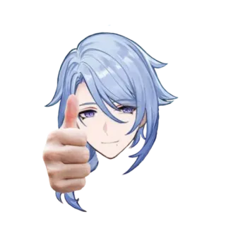 👍 e5db0234 Anime, Personaje, Pulgar arriba, Positivo, Aprobación, Aprobación telegram sticker