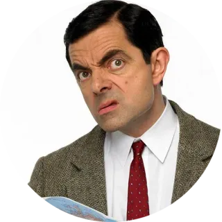😬 132d016e Mr. Bean Mr. Bean, comédia, engraçado, humor, ator, Rowan Atkinson telegram sticker