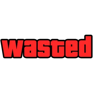❗️ 4bdd2ea0 WASTED desperdiçado, texto, vermelho, preto telegram sticker