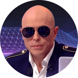 😎 6187e990 homem, careca, óculos de sol, retrato, celebridade telegram sticker