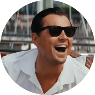 😎 92fa5f05 leonardo dicaprio, ator, celebridade, óculos de sol, retrato, homem telegram sticker