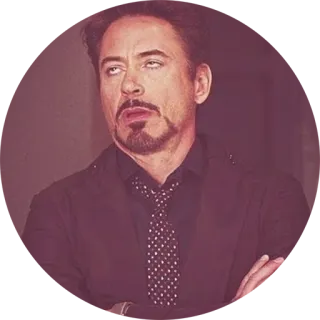 🙄 9b239b27 Tony Stark Iron Man homem de ferro, robert downey jr, tony stark, engraçado, meme, marvel, vingadores telegram sticker