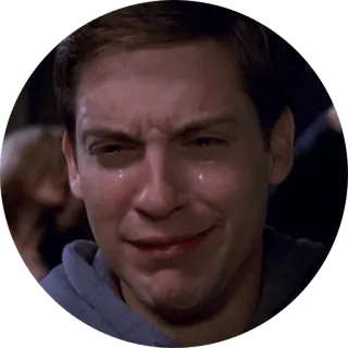 😭 a8b411bc Peter Parker Spider-Man chorando, triste, Meme, Tobey Maguire, Peter Parker, Homem-Aranha telegram sticker