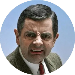 😬 b39934ad Mr. Bean Mr. Bean, Rowan Atkinson, engraçado, comediante, retrato, programa de TV telegram sticker