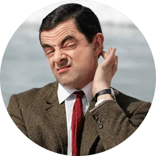 😑 e166ecd5 Mr. Bean Mr. Bean, comediante, engraçado, Rowan Atkinson, série de TV telegram sticker