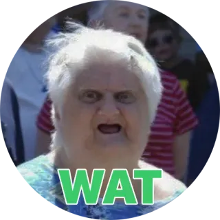 ⁉️ f21082a2 WAT meme, engraçado, o quê?, confuso, expressão, idosa telegram sticker