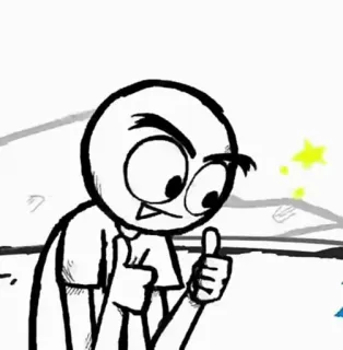 ⏯ 3b817c07 stick figure, thumbs up, cartoon, animation, simple, positive whatsapp sticker