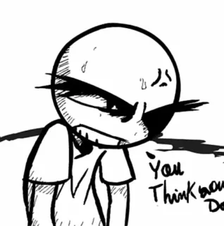 ⏯ 94b7db3c You Think you Do angry, cartoon, offensive gesture, art whatsapp sticker