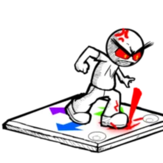 ➡️ 973bc833 stick figure, anger, violence, red, arrow, cartoon whatsapp sticker