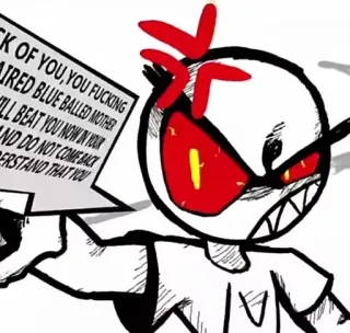 ⏯ a25353e9 K OF YOU, YOU FUCKING
IRED BLUE BALLED MOTHER
LL BEAT YOU NOW IN YOUR
ND DO NOT COME BACK
ERSTAND THAT YOU anger, cartoon, offensive, text, threat, rage whatsapp sticker